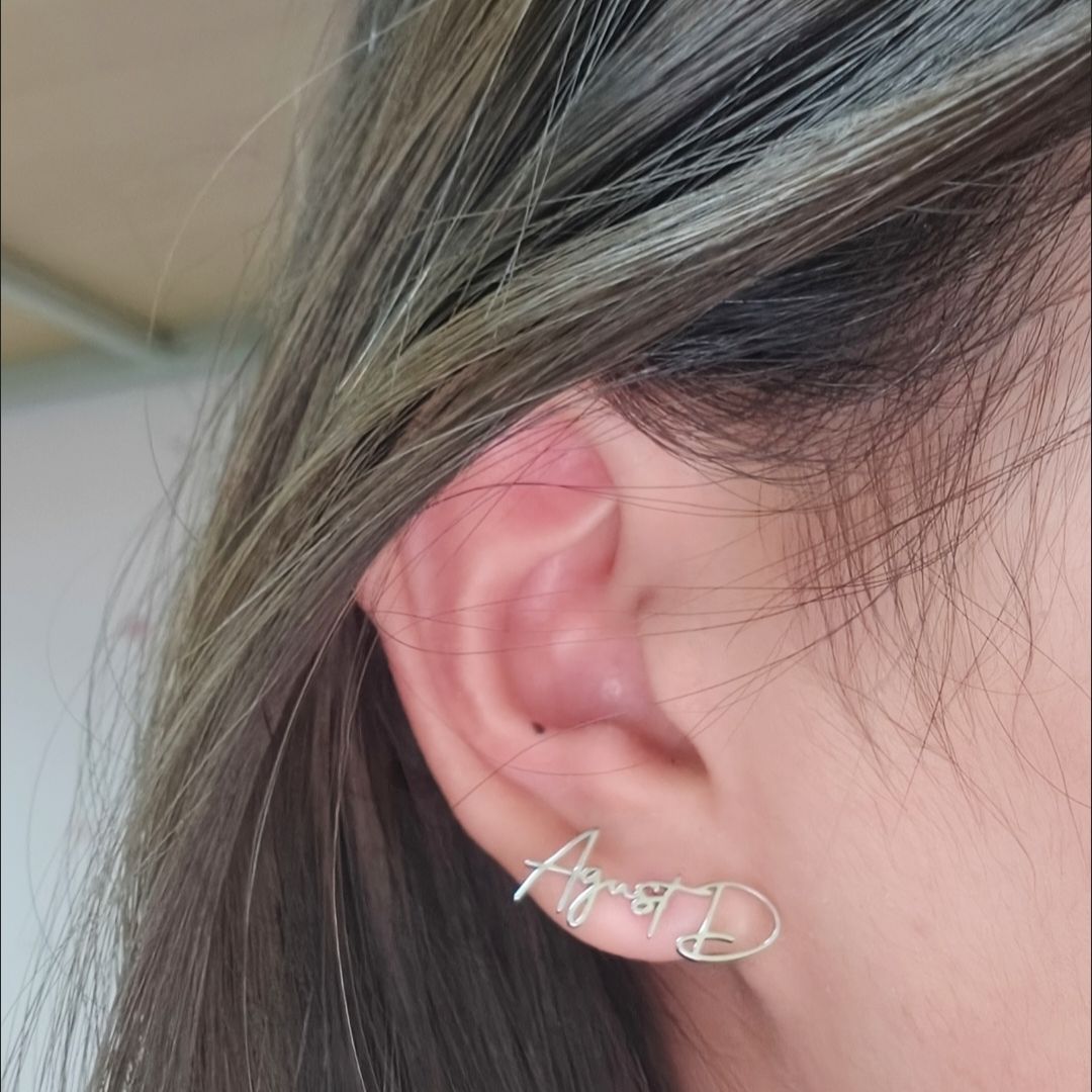 SUGA AGUST D OHRRINGE PAAR EDELSTAHL