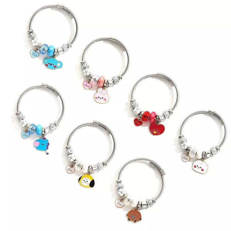 EDELSTAHL BT21/BTS CHARMS ARMBAND (alle Charaktere)