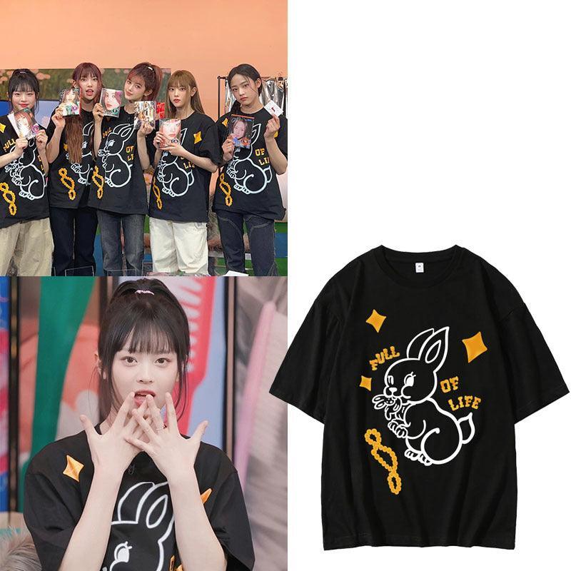 NEWJEANS T-SHIRT 100% BAUMWOLLE (schwarz/weiß)