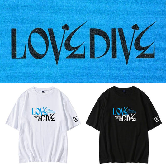 IVE MERCH LOVE DIVE 100% BAUMWOLLE T-SHIRTS (verschiedene Farben)