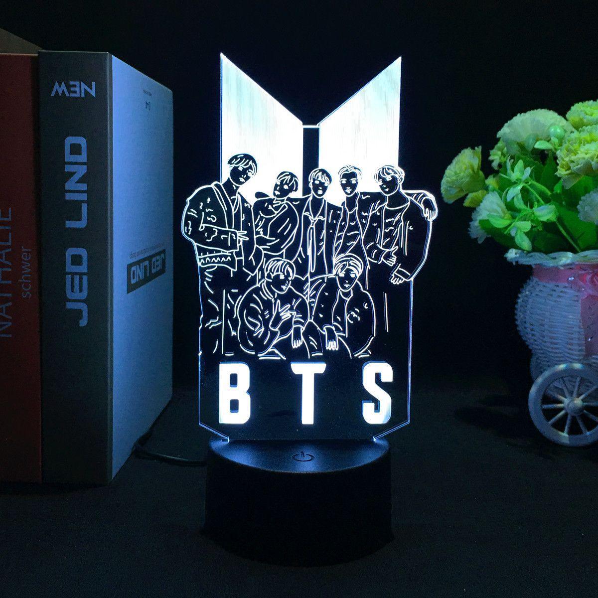 BTS LAMPE LED LICHT ÄNDERT FARBE (16 FARBEN) MIT FERNBEDIENUNG