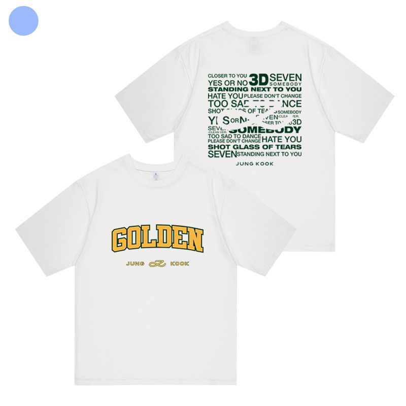 JUNGKOOK GOLDENES T-SHIRT 100% BAUMWOLLE (verschiedene Farben)