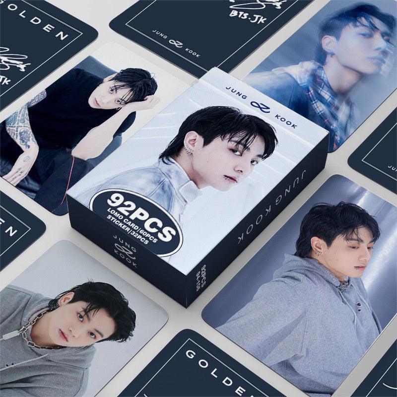 JUNGKOOK GOLDEN PHOTOCARDS 92 PCS (60 PHOTOCARDS + 32 STICKERS)