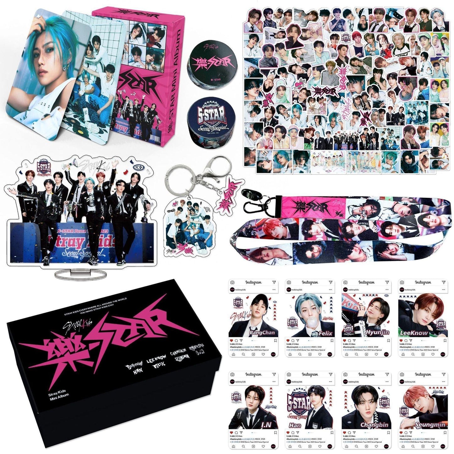 STRAY KIDS ROCK STAR/樂-STAR KIT MIT 164 TEILEN (GESCHENKBOX MIT VERSCHIEDENEN ARTIKELN!✨)