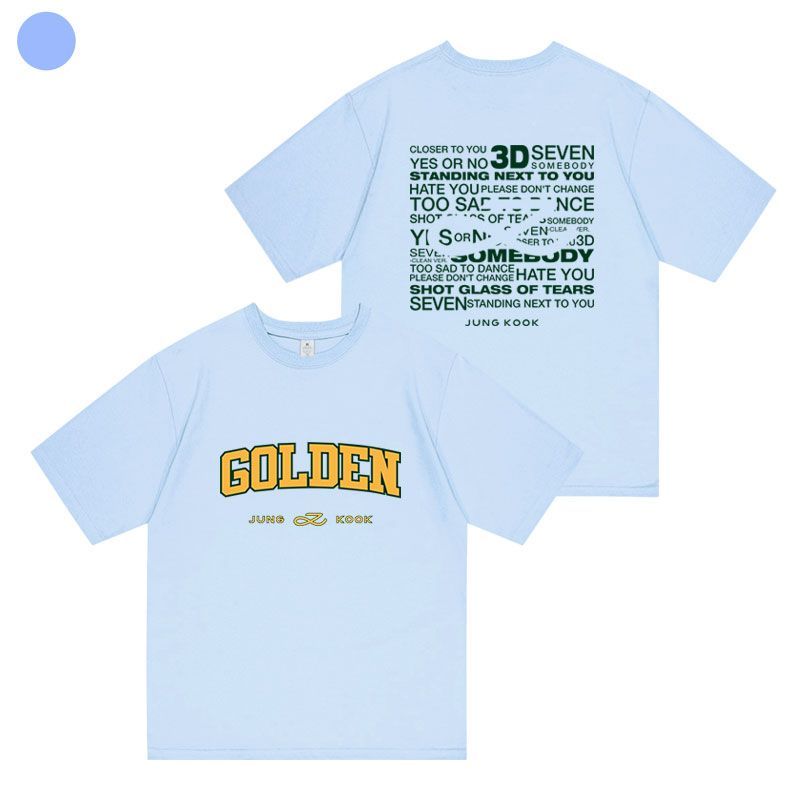 JUNGKOOK GOLDENES T-SHIRT 100% BAUMWOLLE (verschiedene Farben)