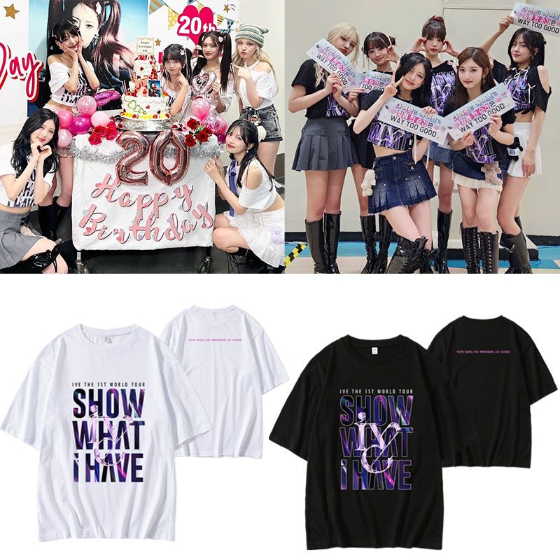 IVE MERCH 1St WORD TOUR T-SHIRTS 2024 “Zeig, was ich habe” 100% BAUMWOLLE