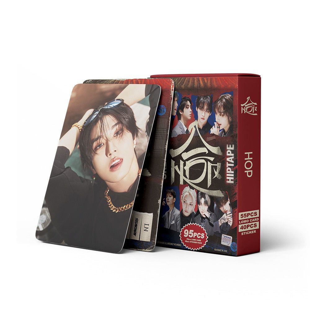 FOTOKARTEN STRAY KIDS HOP KIT 95 STÜCK (55 FOTOKARTEN + 40 STICKER)
