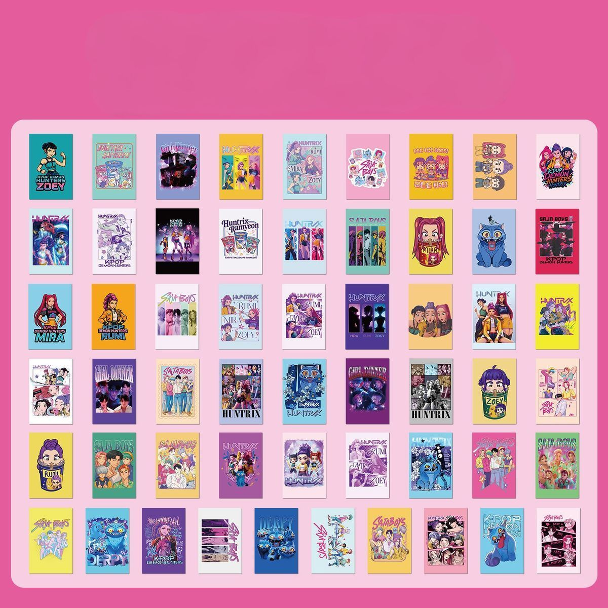 KPOP DEMON HUNTERS HUNTR/X SAJA BOYS FOTOKARTEN 55 STÜCK