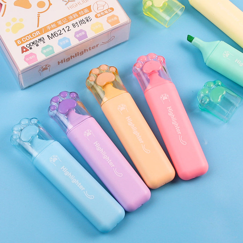 6-FARBIGE TEXTMARKER-PINSEL-SET