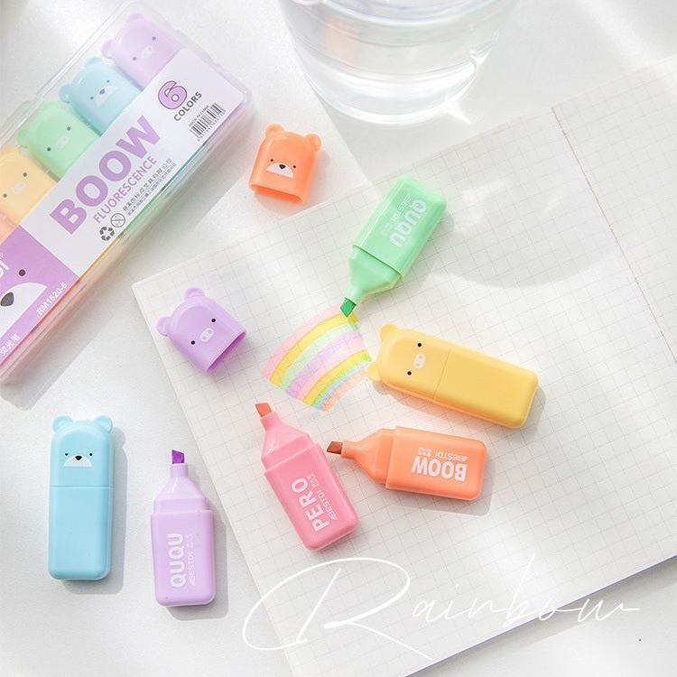 6-FARBIGE TEXTMARKER-PINSEL-SET