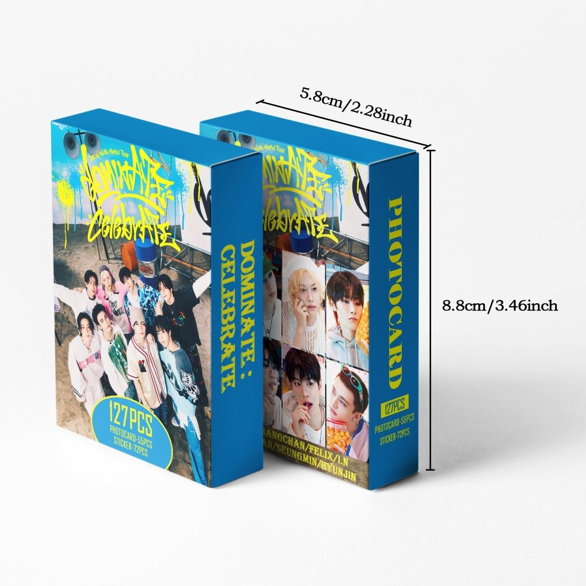 STRAY KIDS MERCH FOTOKARTEN 127 STÜCK DominATE CelebraATE (55 KARTEN + 72 AUFKLEBER)