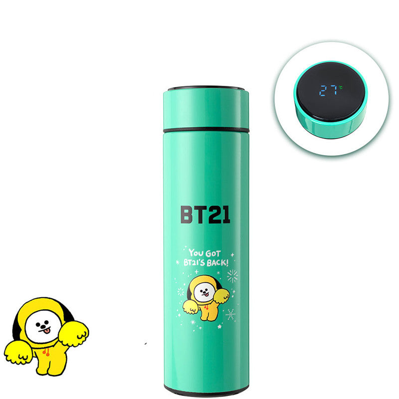 BT21 Thermoskanne aus Edelstahl, 500 ml, mit LED-Temperaturanzeige