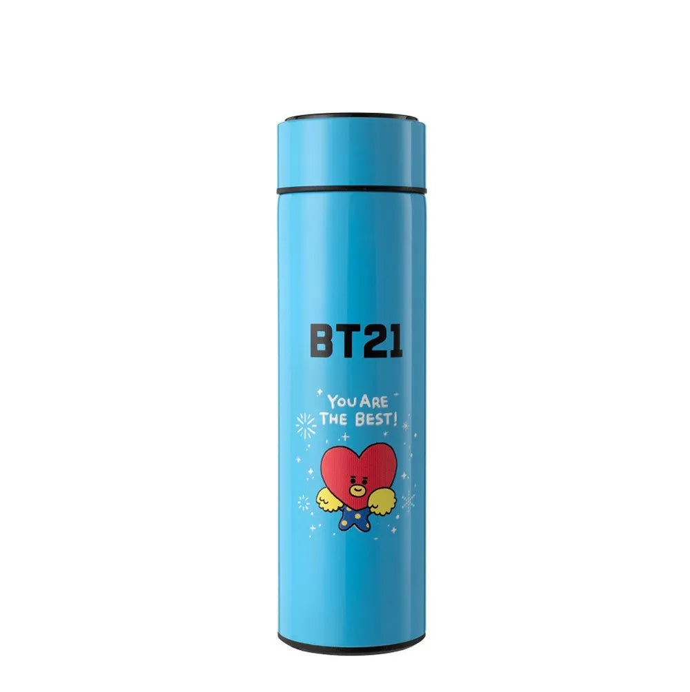 BT21 Thermoskanne aus Edelstahl, 500 ml, mit LED-Temperaturanzeige