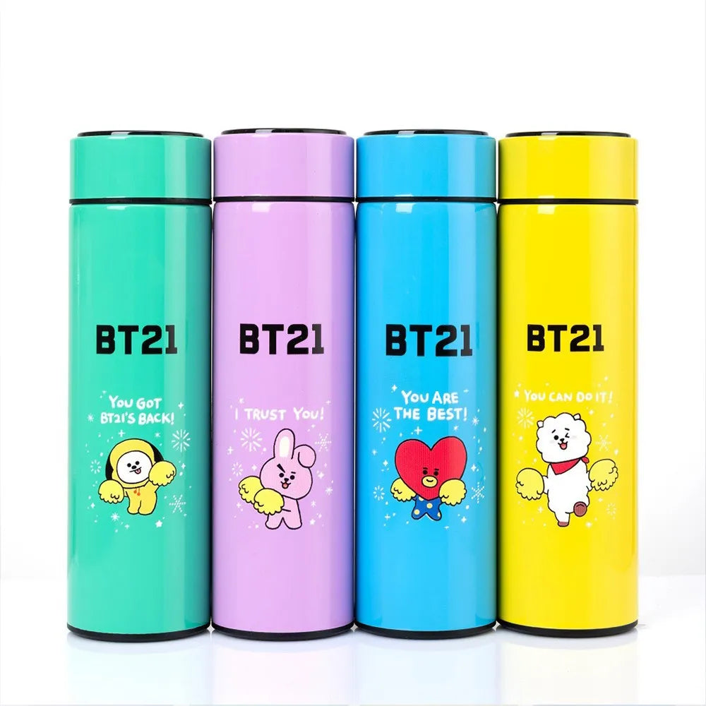 BT21 Thermoskanne aus Edelstahl, 500 ml, mit LED-Temperaturanzeige