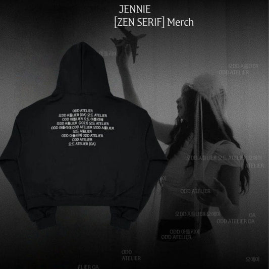 JENNIE (SCHWARZROSA) ZEN-SERIFEN-HOODIE