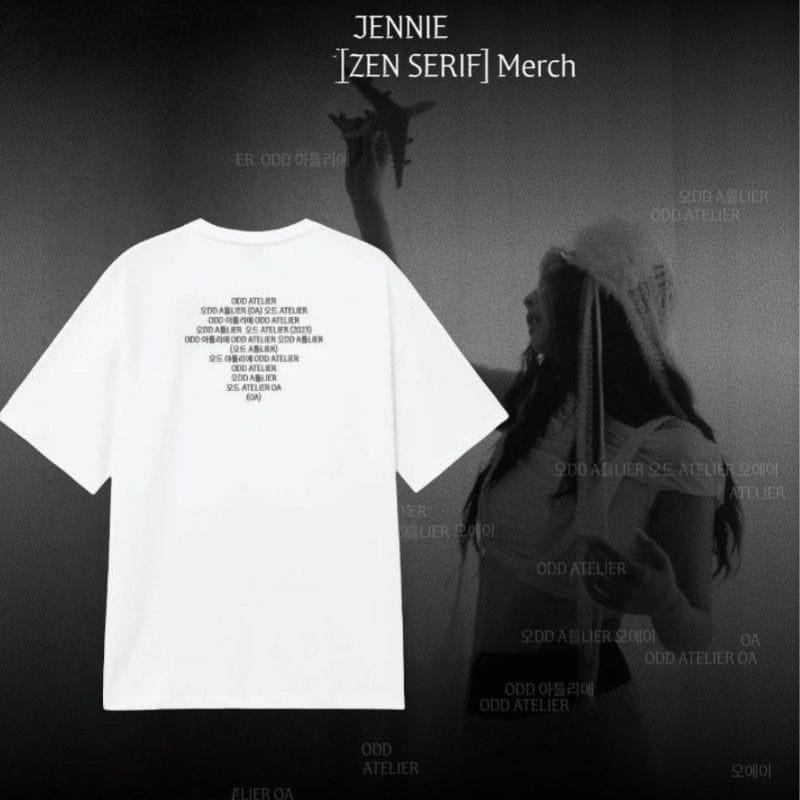 JENNIE (BLACKPINK) ZEN SERIF T-SHIRT 100% BAUMWOLLE