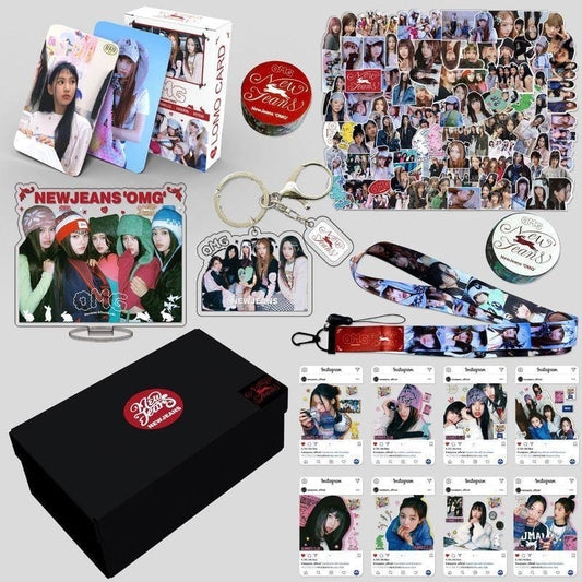 KIT 92 TEILE (60 FOTOKARTEN + 32 STICKER) NEWJEANS GET UP