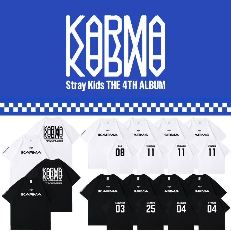 STRAY KIDS KARMA T-SHIRTS 100% BAUMWOLLE (WEISS)