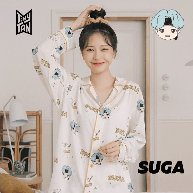 BTS MERCH TINY TAN MIC DROP PYJAMAS (alle Mitglieder)