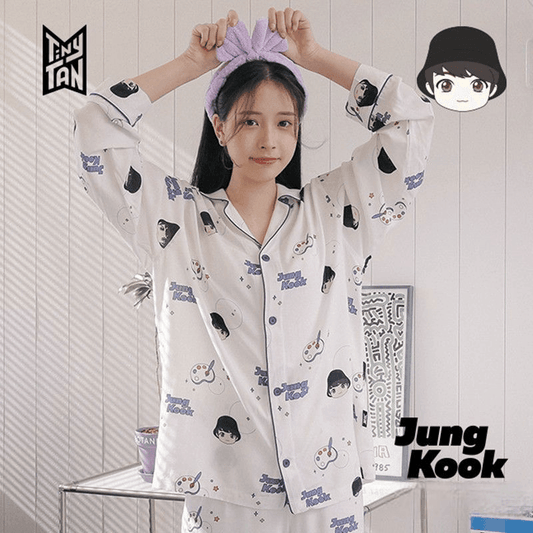 BTS MERCH TINY TAN MIC DROP PYJAMAS (alle Mitglieder)