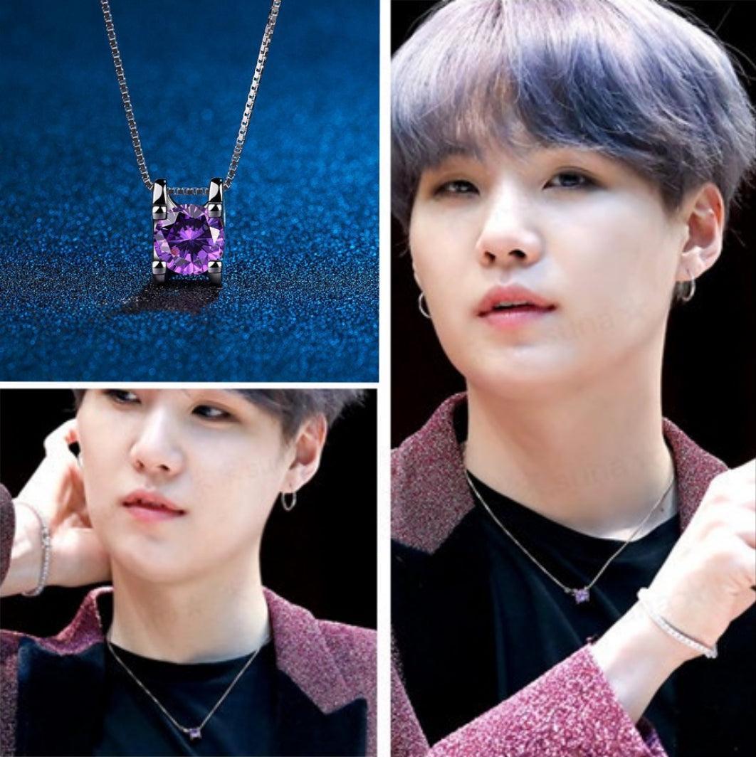 LILA SUGA BTS HALSKETTE