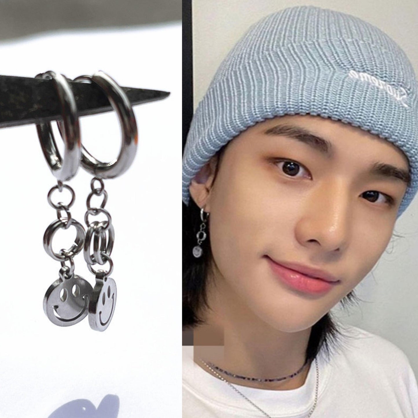 HYUNJIN STRAY KIDS Edelstahl Ohrringe
