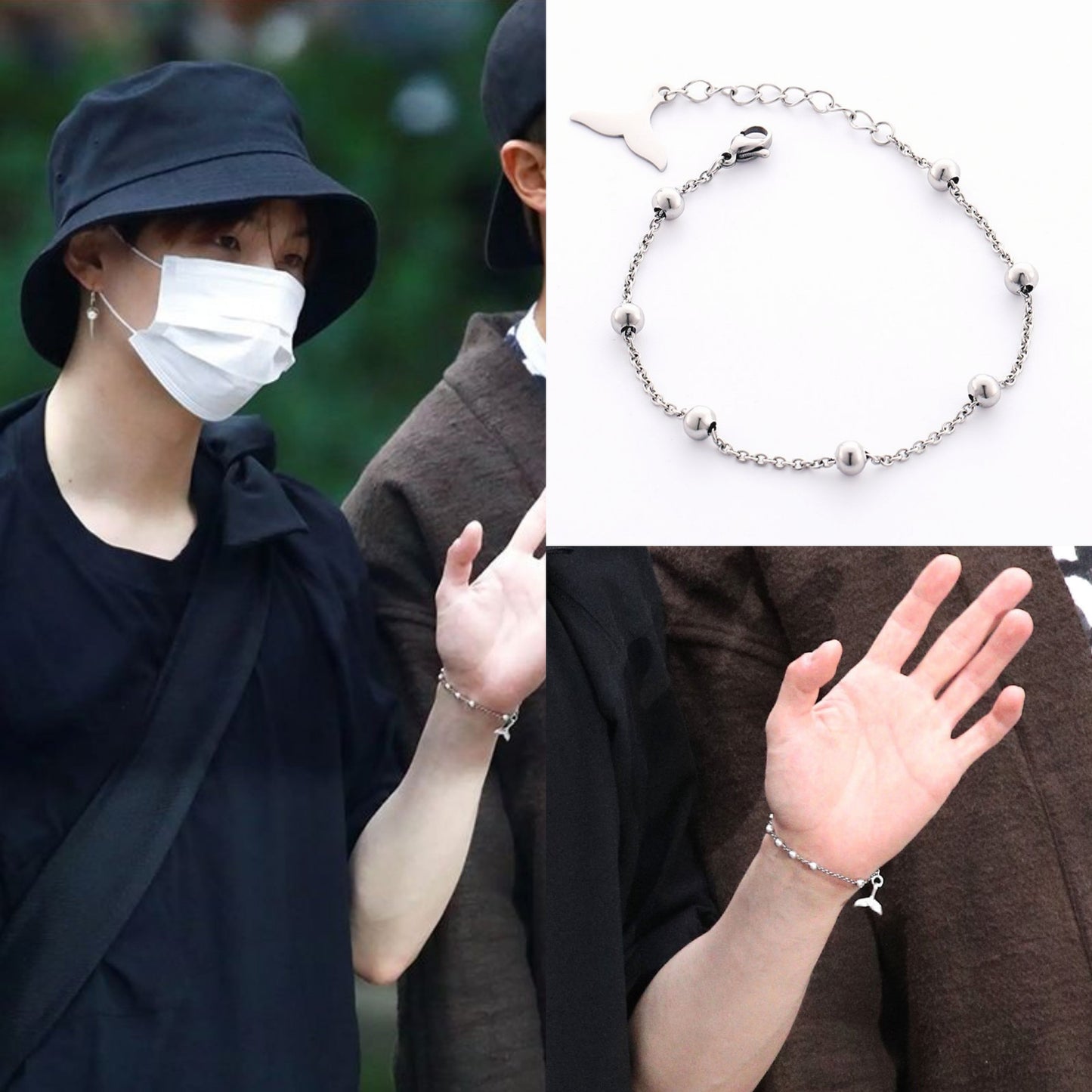 SUGA ARMBAND BTS WHALIEN 52 EDELSTAHL