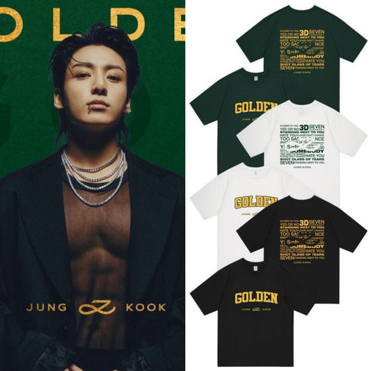 JUNGKOOK GOLDENES T-SHIRT 100% BAUMWOLLE (verschiedene Farben)