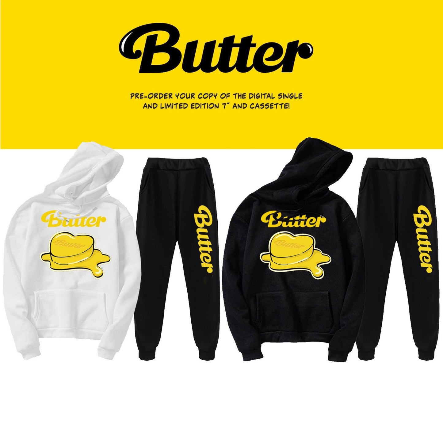 BTS BUTTER HOODIE UND HOSENSET