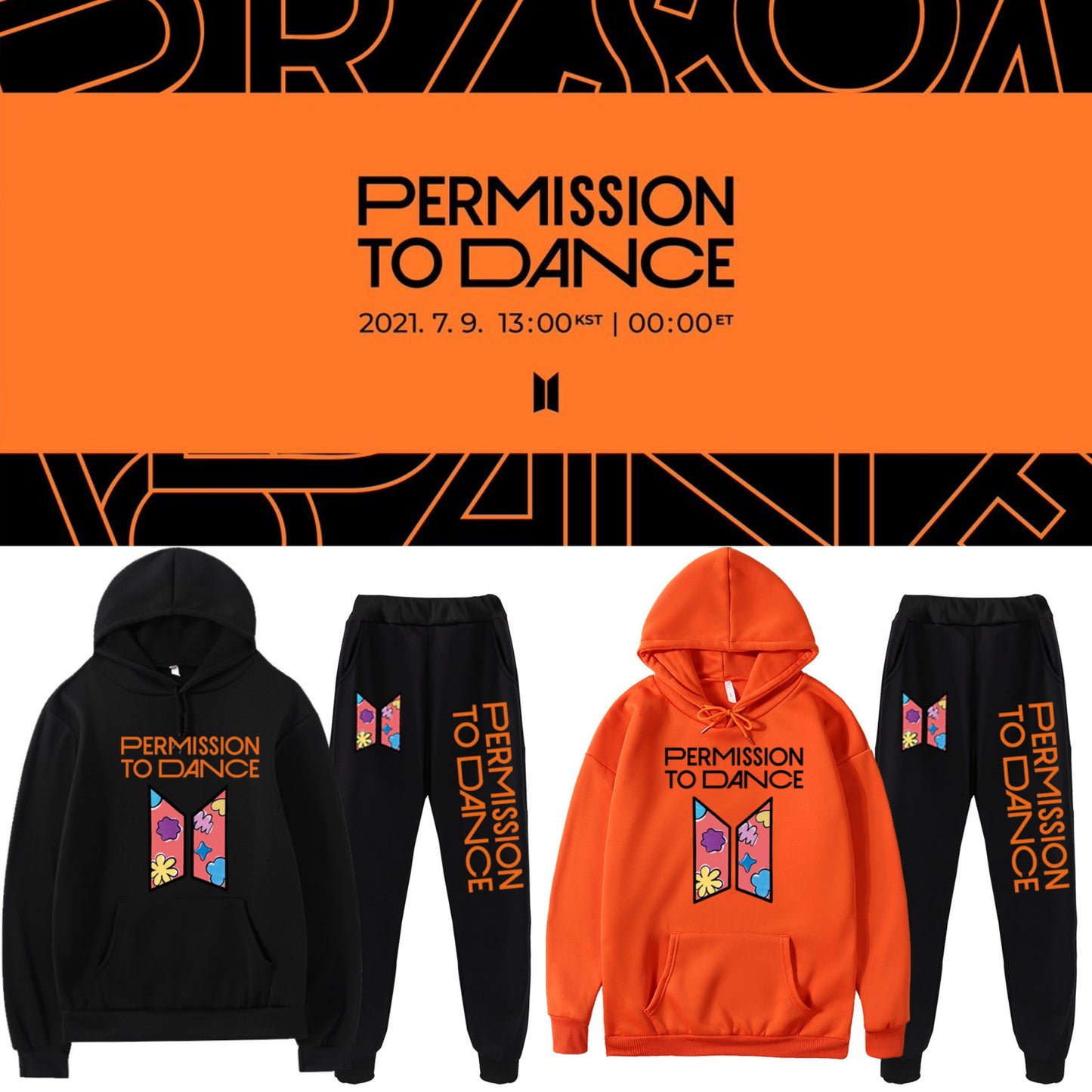 BTS PERMISSION TO DANCE HOODIE UND HOSENSET