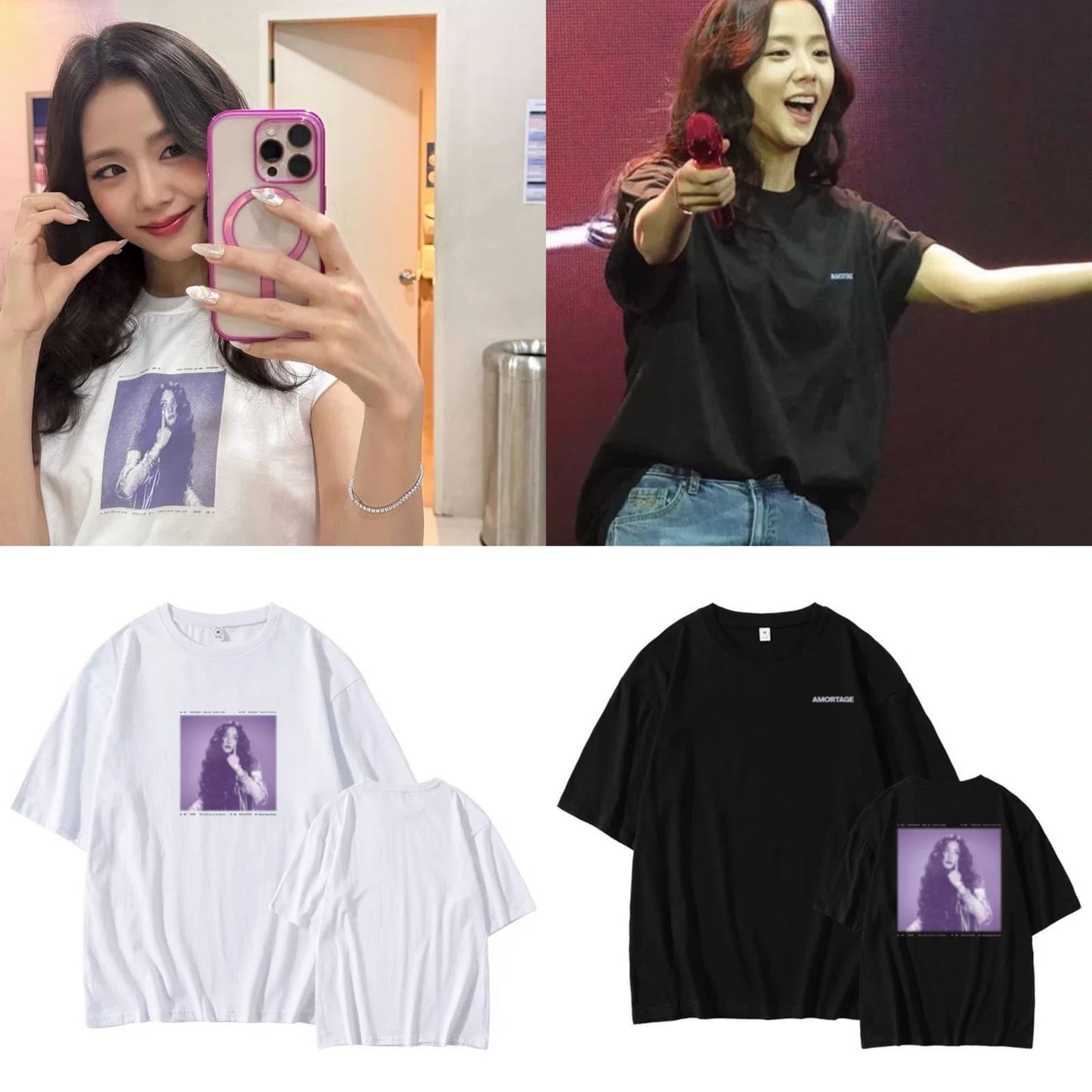 JISOO T-SHIRTS (BLACKPINK) AMORTAGE 100% BAUMWOLLE