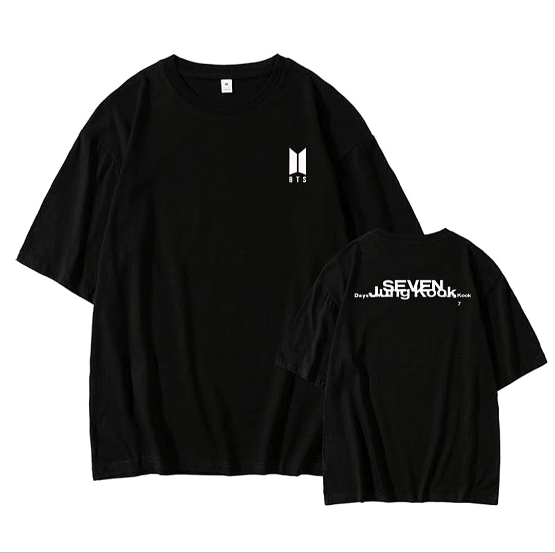 T-SHIRT BTS JUNGKOOK SEVEN 100% BAUMWOLLE (schwarz und weiß)